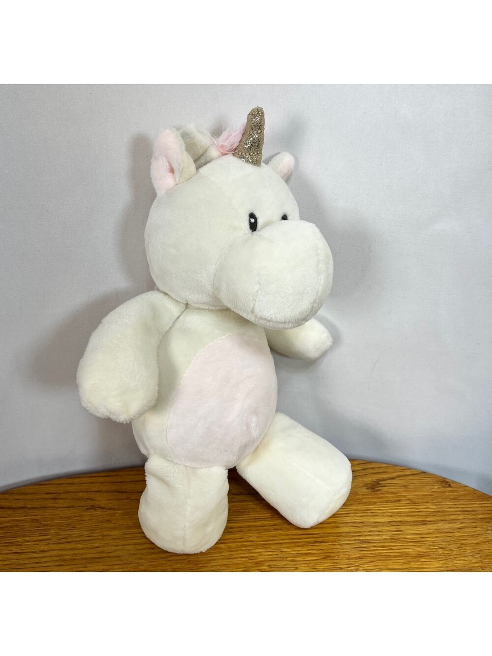 Cuddle White Unicorn Plush Clip-On Toy With Rattle Kelly Baby 10" Crinkly Soft